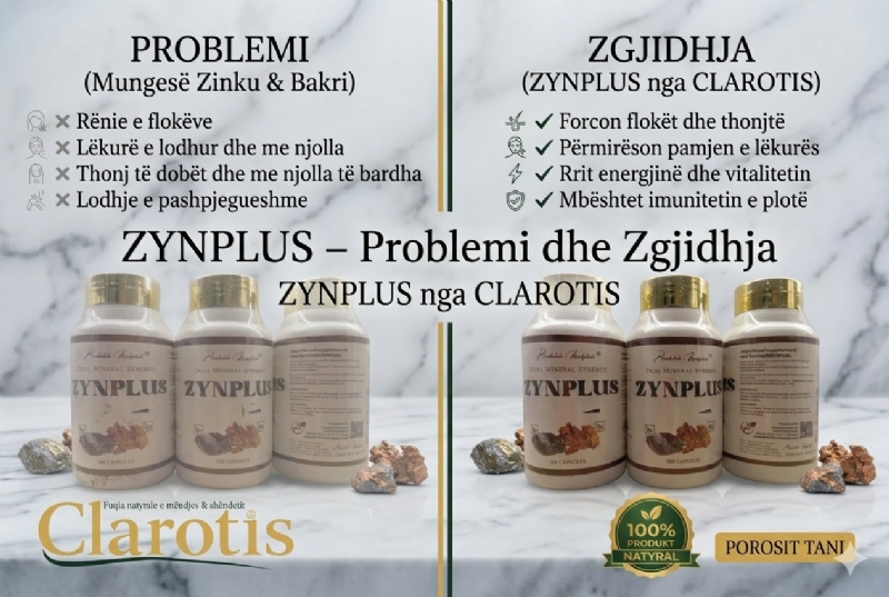 Kapsula ZYNPLUS Dual Mineral Synergy nga CLAROTIS, suplement per imunite...