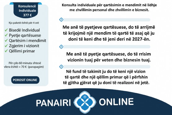 Konsulencë Individuale Per Sipermarres Dhe Individe  Nga Muhamet Bizhga - CEO & Founder @Panairi Online SHPK